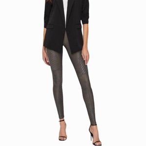 Spanx Faux Leather Moto Leggings in Color Gunmetal